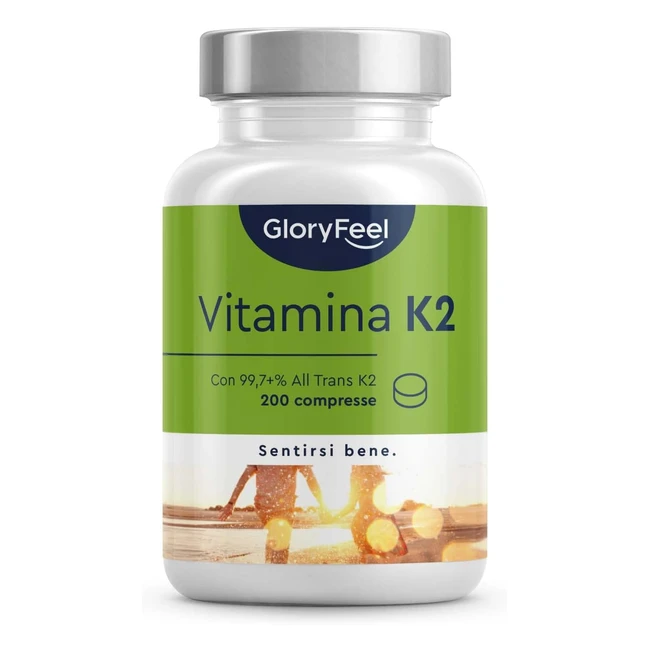 Vitamina K2 MK7 200 compresse - Alto dosaggio - K2VITAL - Integratore per artico