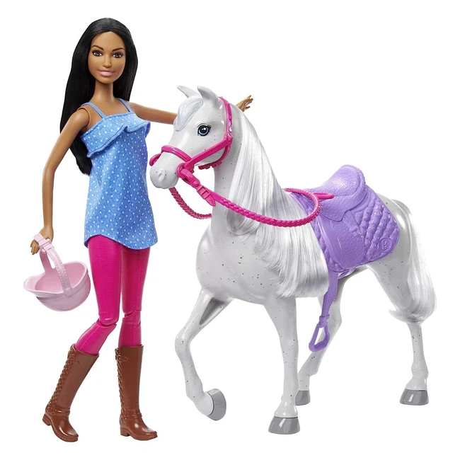 Barbie Doll & Horse Playset - 115 Brunette - Gift for 3-7 Year Olds
