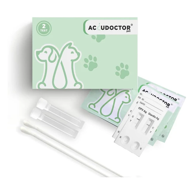 2x Test Accudoctor Canine Parvovirus CPV AG Giardia AG - Test Rapide Animaux Domestiques