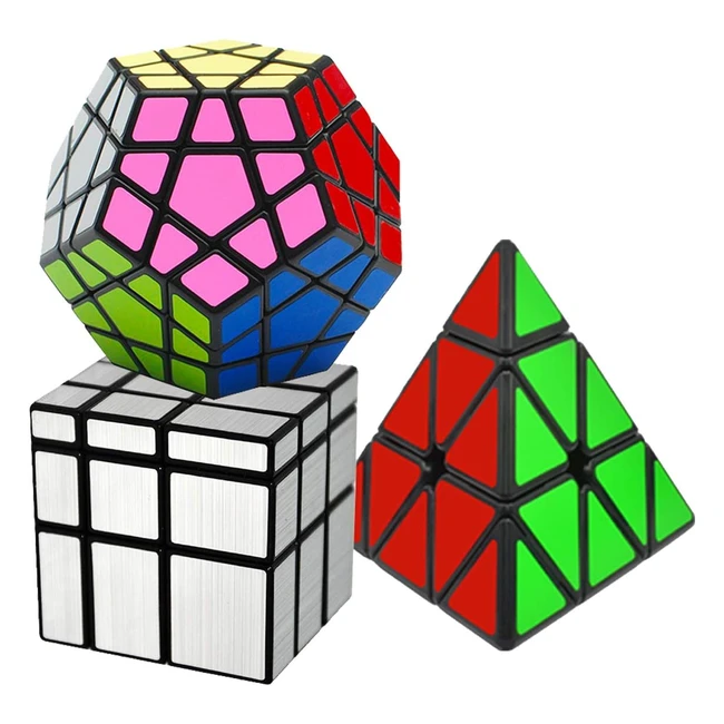 Cubo mgico Easehome Megaminx Pyraminx Espejo en caja de regalo - 3 pack