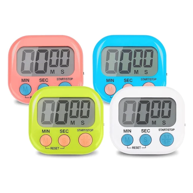 Timer da cucina divertenti con magnetico e supporto - 4 pezzi