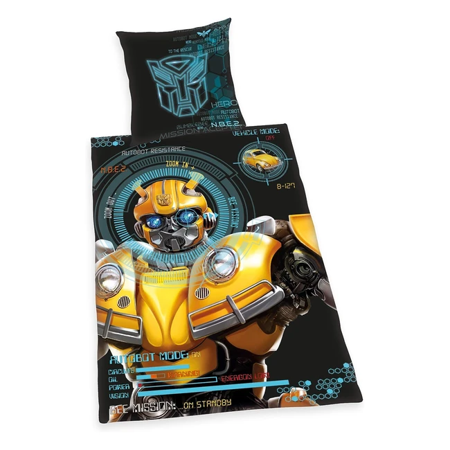Set Biancheria da Letto Transformers Bumblebee 135x200 cm - Reversibile - Federa 80x80 cm