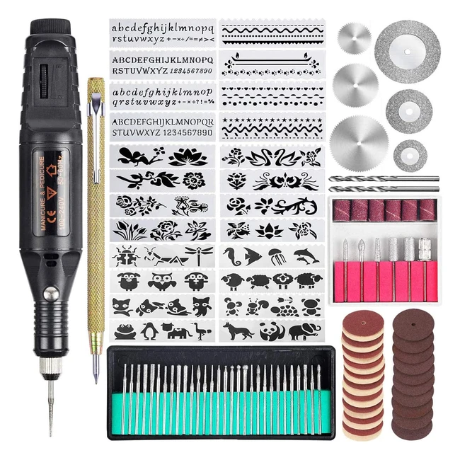 108pcs Engraving Tool Kit - Multifunctional Corded Micro Engraver - DIY Rotary T