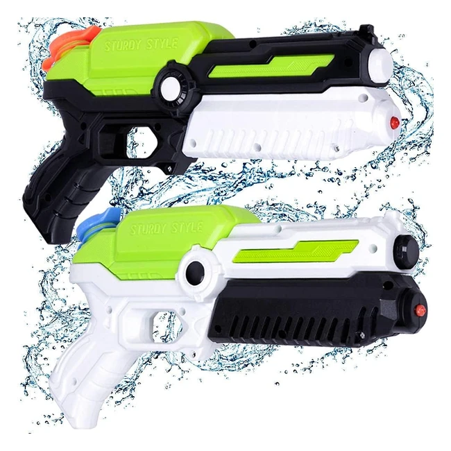 Pack de 2 pistolets à eau Mozooson - Grande capacité - Pour garçons et filles de 8 à 12 ans - Jouets d'été pour piscine et plage