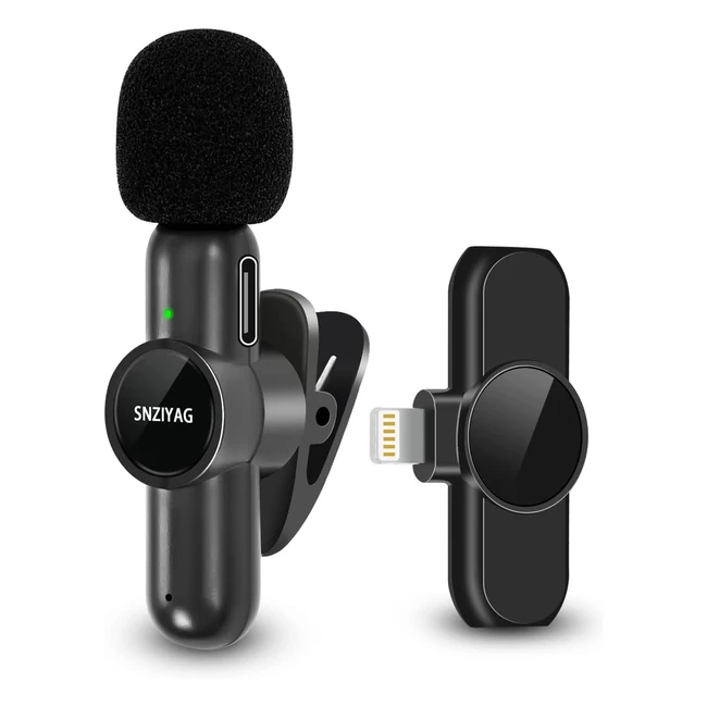 Micrófono Inalámbrico Snziyag para iPhone/iPad - Plug&Play - Grabación de Video - Mini Mic para Youtube/TikTok - Micrófono con Clip para Transmisión en Vivo - Sin App iOS