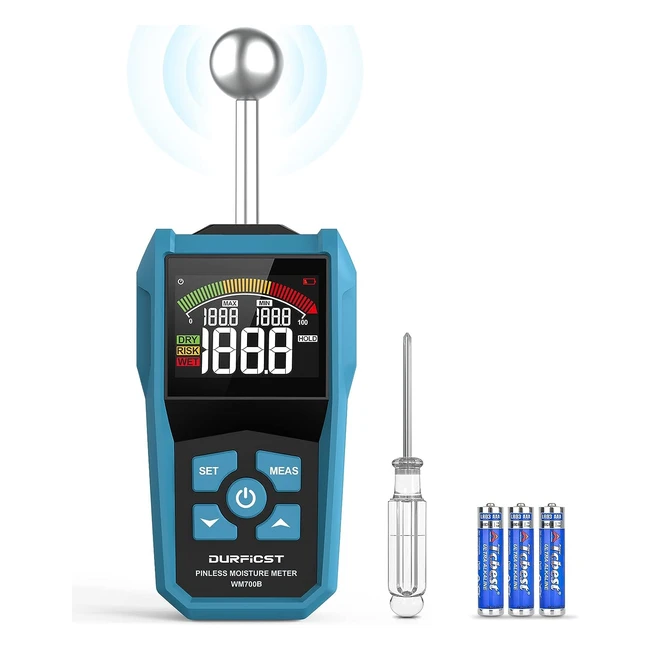 Moisture Meter Durficst Damp Meter with Color LCD and Acoustic Alarm - Wood Wall