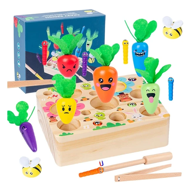 Giochi Montessori Educativi in Legno - Giocattoli Bambino Carote Puzzle - Regalo Bambino 3-8 Anni