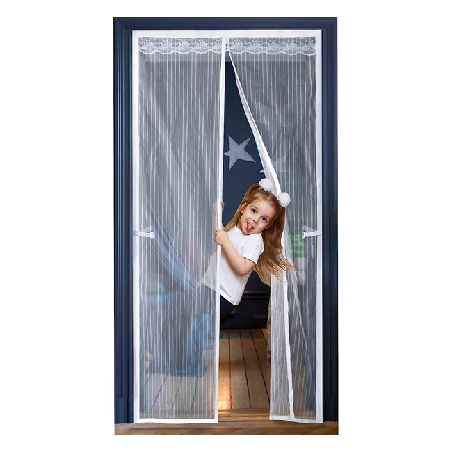 Joreal Fly Screen for Doors 100x210cm | Anti-Mosquito Polyester Mesh | Full Frame Magic Tape