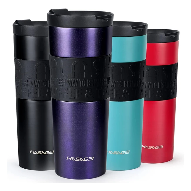 Hasagei Travel Mugs - Insulated Coffee Mug with Leakproof Lid - BPA-Free - 600ml - Nevy Blue