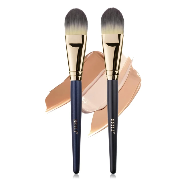 Brocha de Base Beili - Cepillo Maquillaje Fluido - Ideal para Bases Cremosas o Líquidas - 2pc