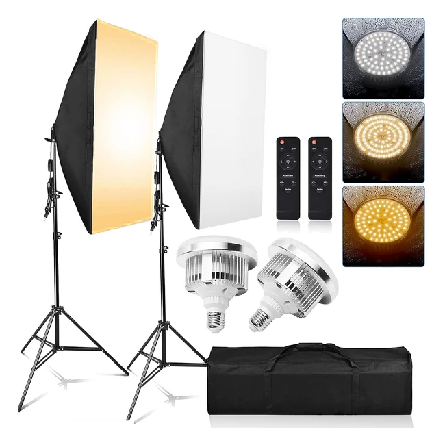 Yisitong Softbox Lighting Kit - 2x 85W 3200K5600K Bicolor Dimmable LED Softbox