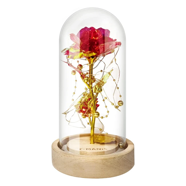 Kit Rosa La Bella e la Bestia - Oro Rosa e Luce LED - Natale San Valentino Matrimonio