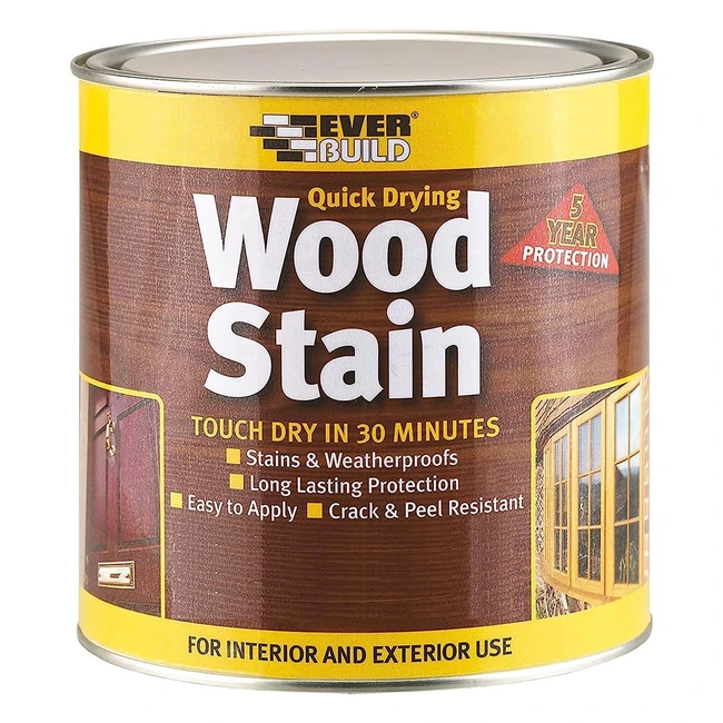 Quick Drying Wood Stain - Walnut - Everbuild WSTAINS-WAL02EBD - 250ml