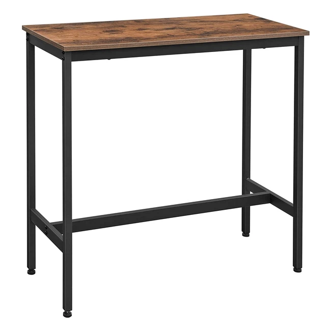 VASAGLE Bar Table - Industrial Rustic Brown and Black - LBT10X - Easy Assembly -
