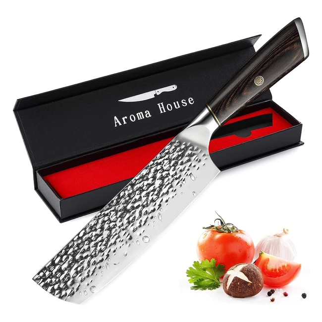 Couteau de Chef Nakiri 175cm - Professionnel, Damas, Acier Inoxydable Très Tranchant