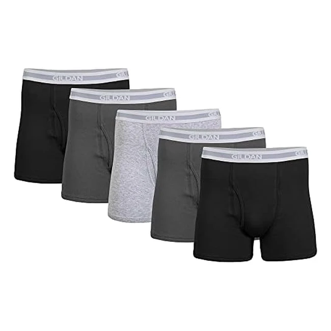 Gildan Men's Boxer Briefs 5-Pack XL - Soft Breathable Cotton, Tagfree Waistband