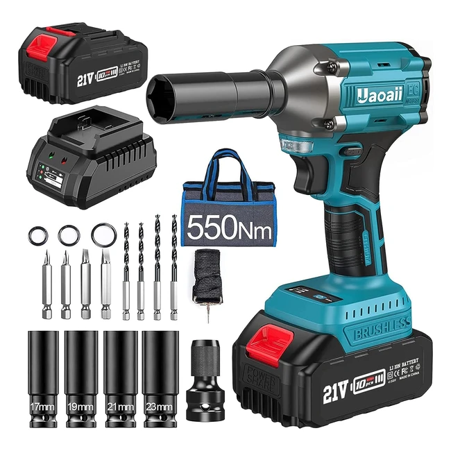Compact Cordless Impact Wrench - Uaoaii 12 Power - 420 ftlbs - 40a Li-ion Batter