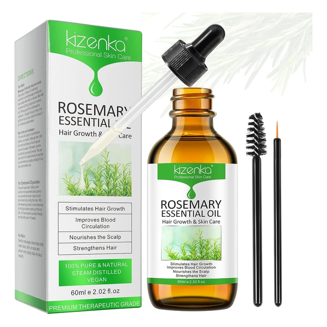 Organic Rosemary Oil for Hair Growth - 60ml - Treatment for Hair Loss & Skin Care