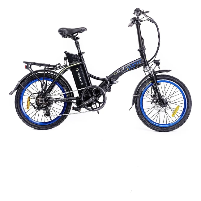 Argento Unisex Erwachsene Piuma E-Fahrrad Blau, Eine Größe, mit Scheibenbremse und Luxusrahmen
