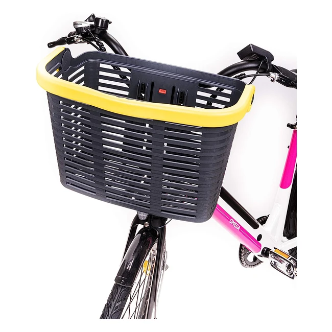Urban Prime Fahrradkorb Schwarz/Gelb, Unisex, Einheitsgröße, Kunststoff beschichtet