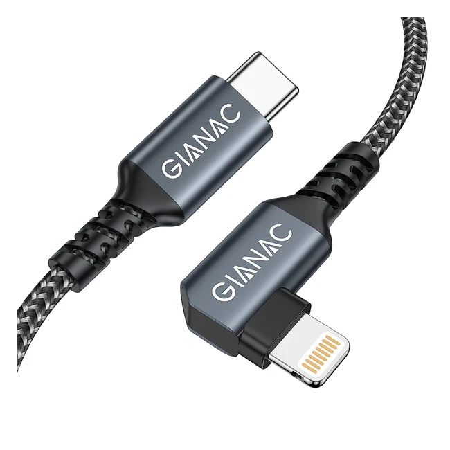 GIANAC Cavo USB C Lightning 1m 90° - Carica Rapida, Compatibile con iPhone