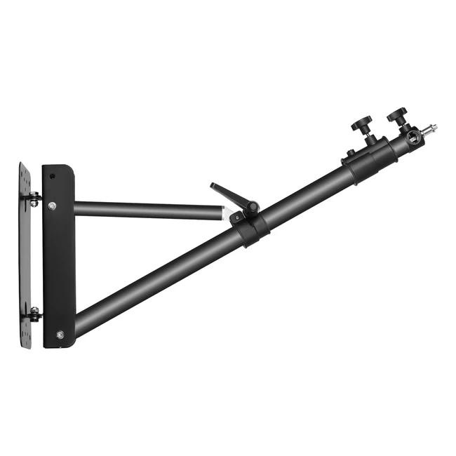 Neewer Wall Mounting Boom Arm with Triangle Base - Photography Studio Video Strobe Light Monolight Softbox Umbrella Reflector - 180° Rotation - Max Length 665 inches - Black