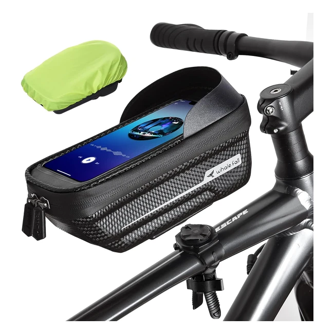 Whale Fall Bike Frame Bag - Waterproof, Hard EVA, Touchscreen, Rain Cover - Under 69