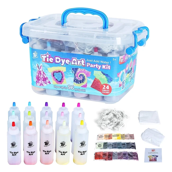 Crafts Tie Dye Kit 24 Vibrant Colors  All-in-One Set for Kids  Adults