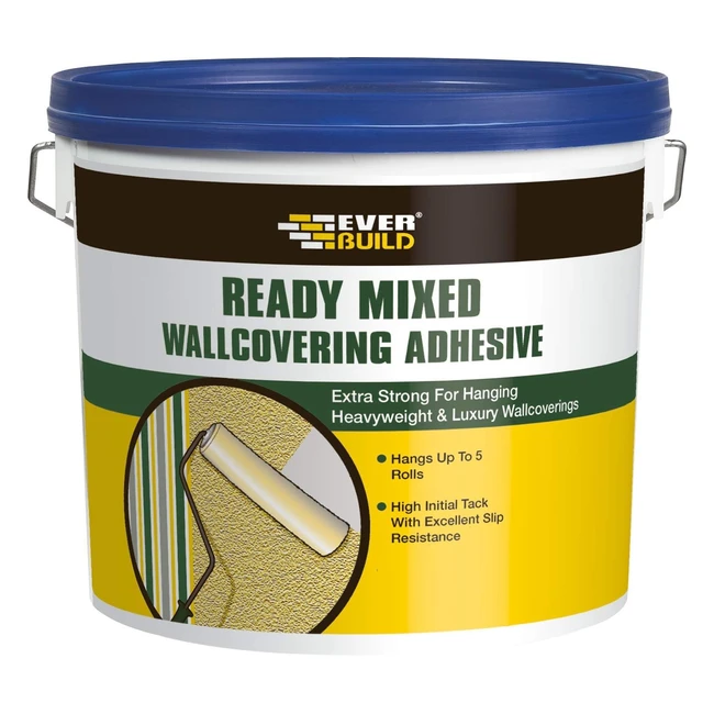 Everbuild Ready Mixed Wall Covering Adhesive 45kg - Strong, Easy to Use