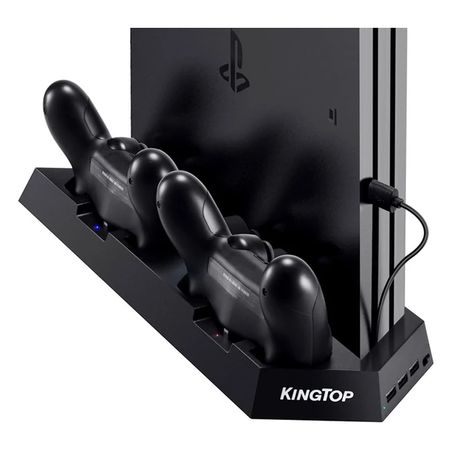 Supporto Verticale PS4 con Ventole di Raffreddamento e Stazione di Ricarica - Kingtop