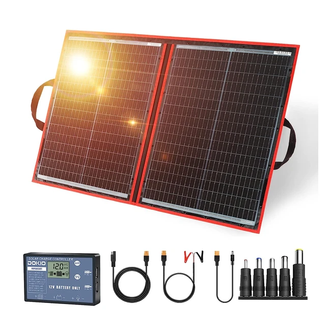 Kit Panel Solar Plegable Ligero Monocristalino 100W 12V - Dokio