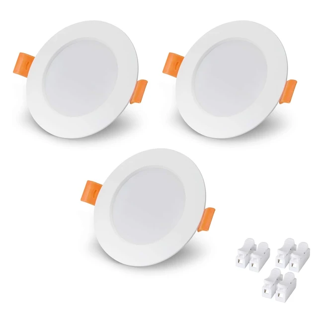 Focos Empotrables LED Vterly 3 Pack 6W - Blanco Clido 3000K - No Regulable