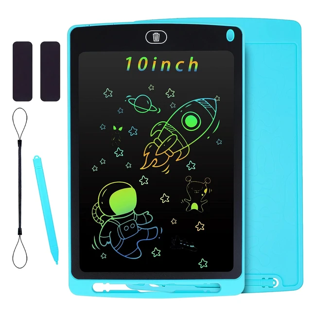 Tableta de escritura LCD 10 pulgadas Kidspark - Tablero de dibujo borrable portátil para niños y niñas - Azul