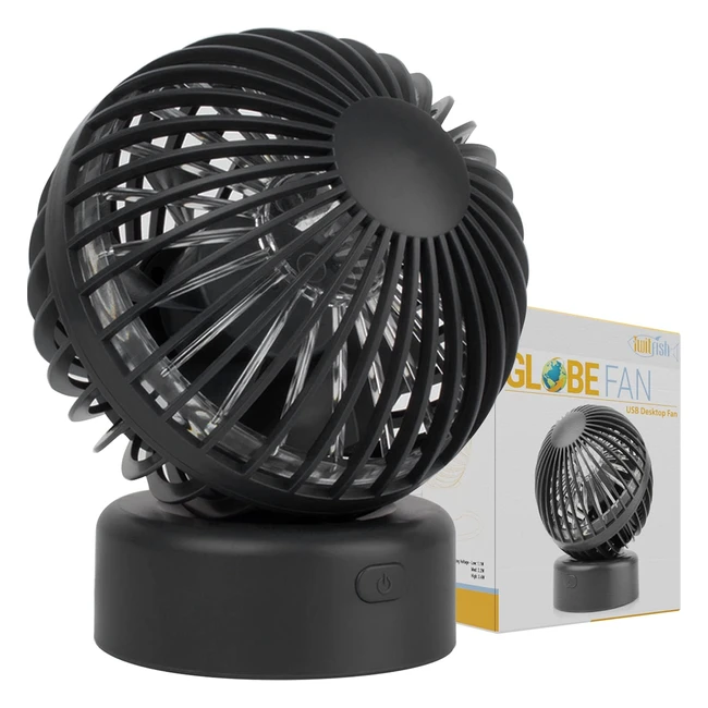 Mini USB Fan with 3 Speed Settings - Ideal for Office and Home - Globe Shape Edition - 2 Years Warranty
