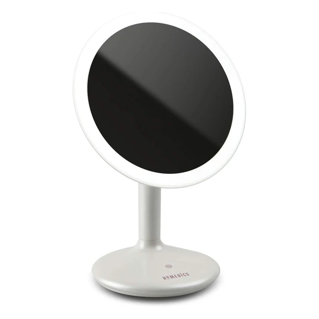 Miroir Grossissant Lumineux HoMedics avec Lampe LED - Rechargeable sans Pile - Maquillage, Coiffure et Épilation Faciles - 1x ou 5x - Sans Fil