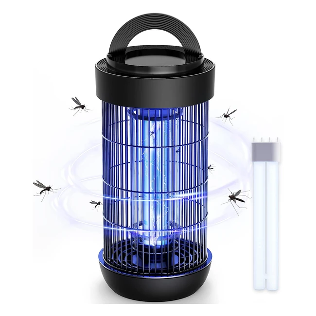 Conopu Elektrischer Insektenvernichter 3000 V Wespentrap für den Innenbereich 18 W Mückenfalle Mückenlampe 365 nm UV Elektrischer Fliegenvernichter Schwarz