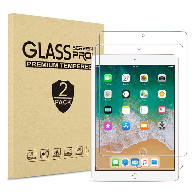 Lot de 2 films de protection d'écran en verre trempé pour iPad 9.7 - ProCase