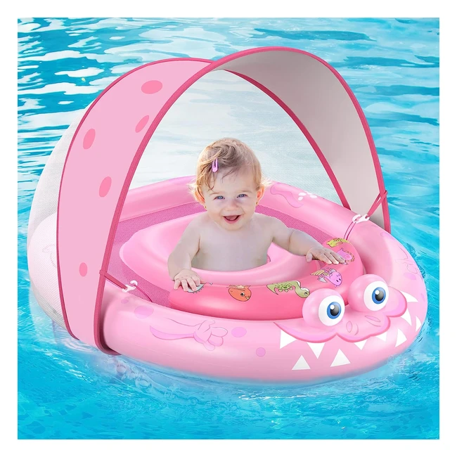 URMYWO Baby Swimming Float SPF50 Sun Protection Canopy Toddler Floaties 636 Months