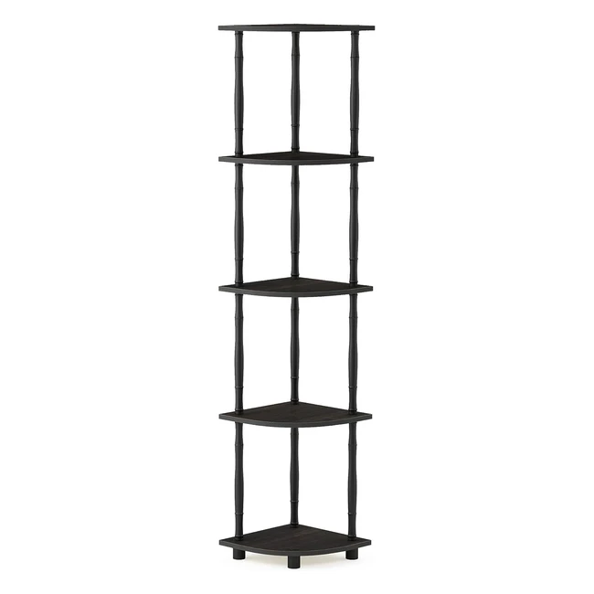 Furinno Toolless Shelves - Wood Espresso/Black - One Size - Easy Assembly