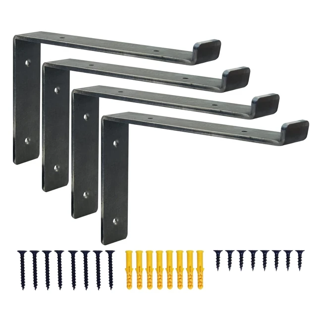 4 pcs Heavy Duty Shelf Brackets for Scaffold Board Shelving - Durable Industrial Style - DT Ironcraft