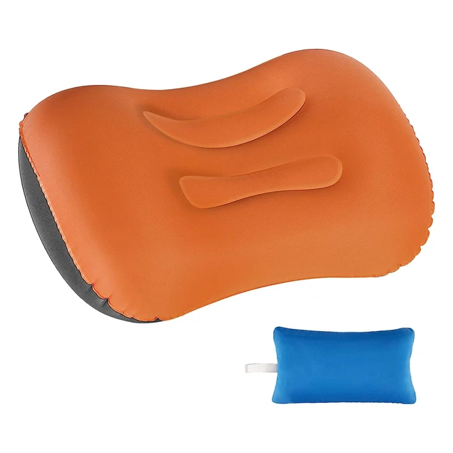 Eono Ultralight Inflatable Camping Pillow - Compressible  Compact - Ergonomic D