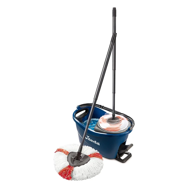 Vileda Turbo EasyWring Clean Floor Mop Set - Power Spinner, Blue