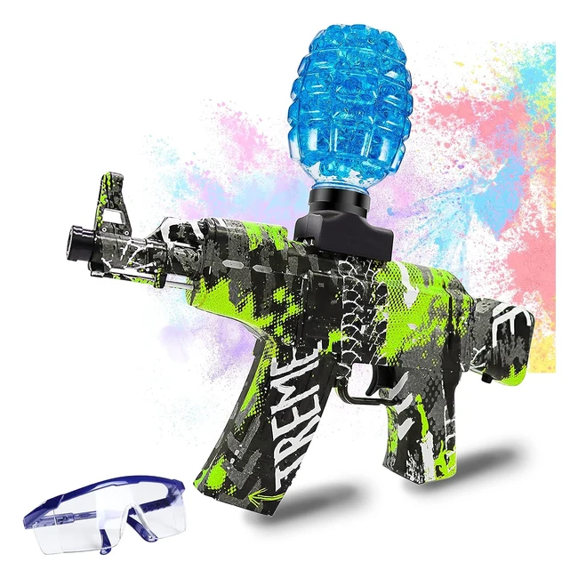 AKM47 Electric Gel Blaster for Kids & Adults - 10 Soft Bullets - Outdoor Green
