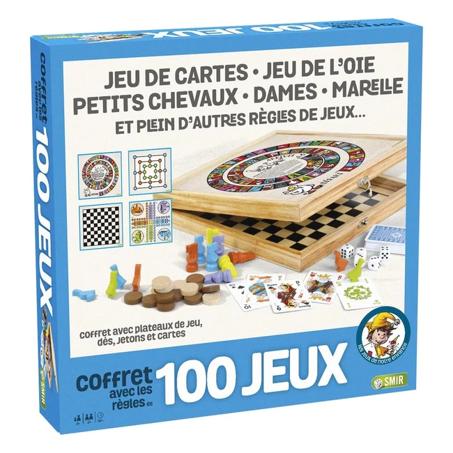 Coffret 100 Jeux Traditionnels en Bois - France Cartes - Rf 527600