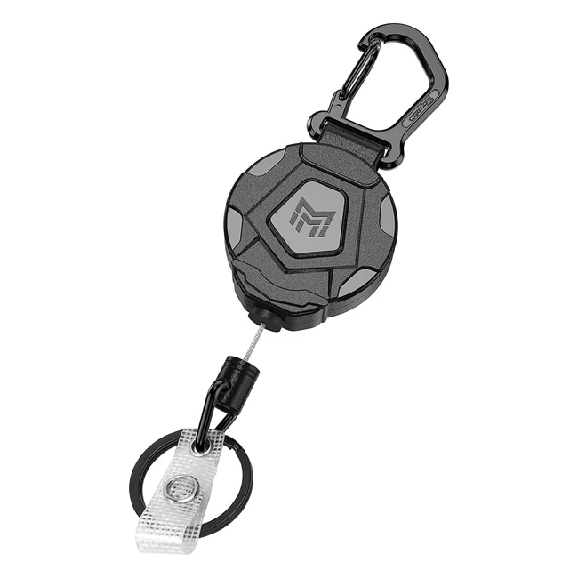 Mngarista Retractable Keychain - Heavy Duty Carabiner Badge Holder - Tactical ID Badge Reel - 315 Steel Cord