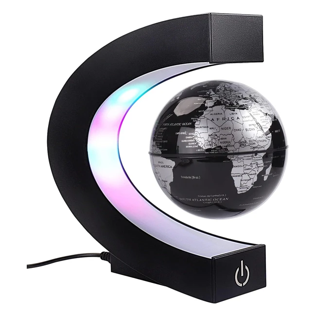 Mappamondo Magnetico Galleggiante con Luci LED Colorate - C Antigravit - Regalo per Casa e Ufficio