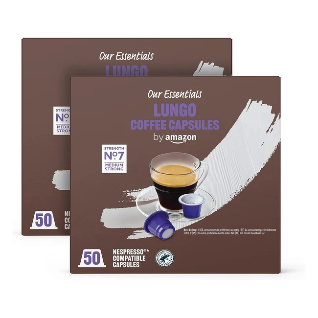 Cápsulas de café espresso compatible con Nespresso - 100 cápsulas (2 paquetes x 50) - Certificado Rainforest Alliance