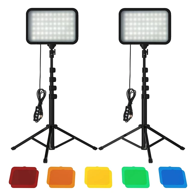 Sporzin LED Luci Fotografiche - Pacchetto da 2, Regolabile USB Lampada Tik Tokluce Selfie per Videoconferenza Streaming Live - 15W