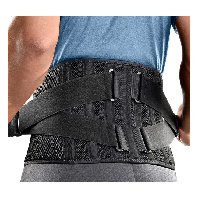 Freetoo Air Mesh Back Support Belt - Lower Back Pain Relief Adjustable Brace - 