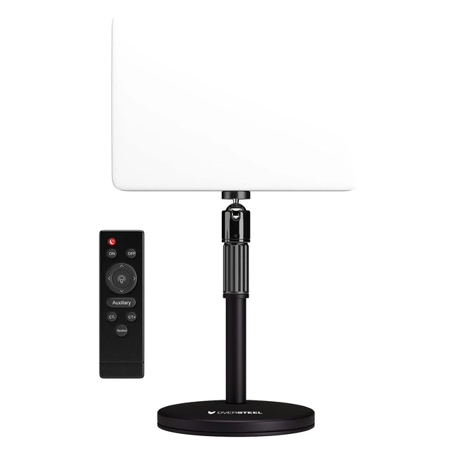 Lampe de bureau Oversteel Chromius avec support - Température de couleur réglable 3000-6500K - Télécommande pour TikTok, Live Streaming, YouTube - Noir
